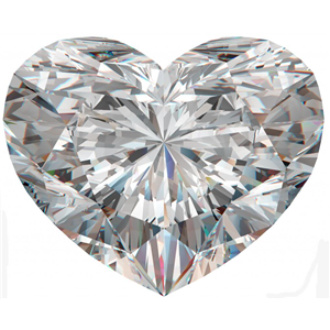 White Heart Diamond, 0.90 Carat, SI1 Clarity, H Color
